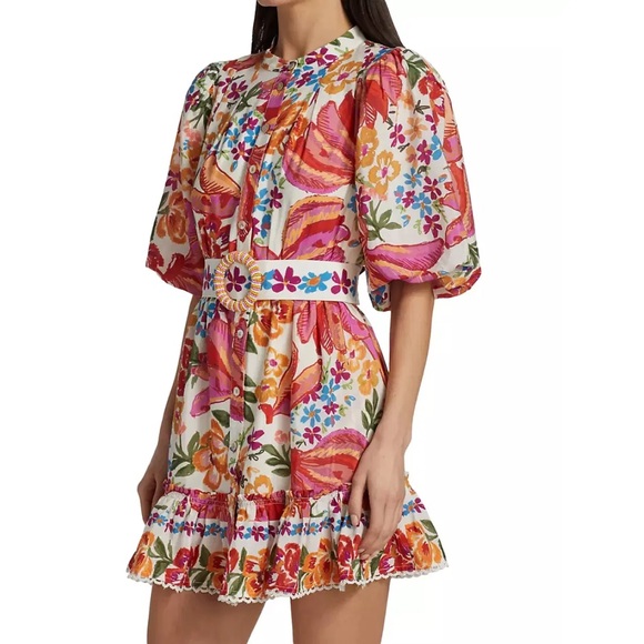 FARM Rio Dresses & Skirts - FARM Rio Spring Bananas belt mini dress
